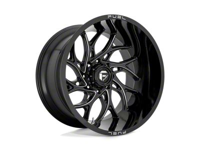 Fuel Wheels Runner Gloss Black Milled 8-Lug Wheel; 22x12; -44mm Offset (10-18 RAM 3500 SRW)