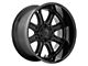 Fuel Wheels Darkstar Matte Black with Gloss Black Lip 8-Lug Wheel; 20x9; 1mm Offset (11-16 F-250 Super Duty)