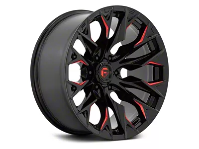 Fuel Wheels Flame Gloss Black Milled with Candy Red 8-Lug Wheel; 20x9; 1mm Offset (11-16 F-350 Super Duty SRW)