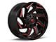 Fuel Wheels Reaction Gloss Black Milled with Red Tint 8-Lug Wheel; 24x12; -44mm Offset (11-16 F-350 Super Duty SRW)