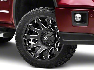 Fuel Wheels Battle Axe Gloss Black Milled 6-Lug Wheel; 22x12; -44mm Offset (14-18 Sierra 1500)