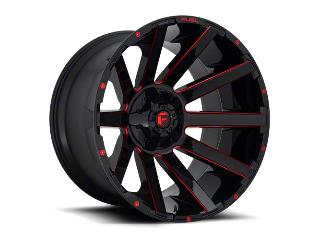 Fuel Wheels Contra Gloss Black Red Tinted Clear 6-Lug Wheel; 24x12; -44mm Offset (14-18 Sierra 1500)