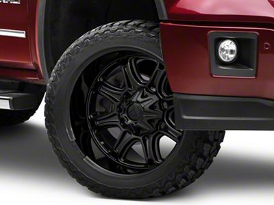 Fuel Wheels Darkstar Matte Black with Gloss Black Lip 6-Lug Wheel; 22x10; -18mm Offset (14-18 Sierra 1500)