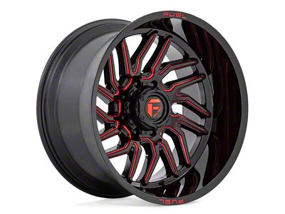 Fuel Wheels Hurricane Gloss Black Milled with Red Tint 6-Lug Wheel; 20x10; -18mm Offset (14-18 Sierra 1500)
