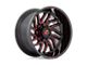 Fuel Wheels Hurricane Gloss Black Milled with Red Tint 6-Lug Wheel; 24x12; -44mm Offset (14-18 Sierra 1500)