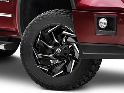 Fuel Wheels Reaction Gloss Black Milled 6-Lug Wheel; 20x9; 20mm Offset (14-18 Sierra 1500)