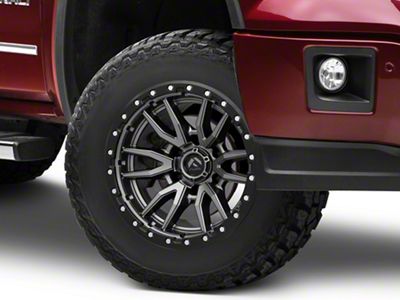 Fuel Wheels Rebel Matte Gunmetal with Black Bead Ring 6-Lug Wheel; 18x9; -12mm Offset (14-18 Sierra 1500)