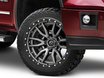 Fuel Wheels Rebel Matte Gunmetal with Black Bead Ring 6-Lug Wheel; 22x10; -13mm Offset (14-18 Sierra 1500)