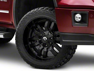 Fuel Wheels Sledge Matte Black with Gloss Black Lip 6-Lug Wheel; 22x10; 10mm Offset (14-18 Sierra 1500)