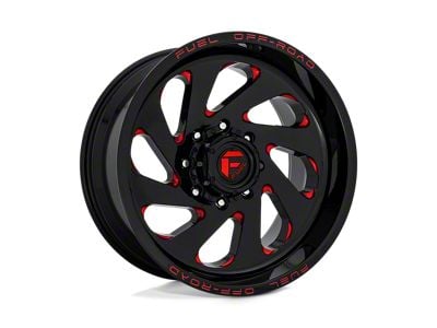 Fuel Wheels Vortex Gloss Black with Red Tinted Clear 6-Lug Wheel; 20x12; -44mm Offset (14-18 Sierra 1500)