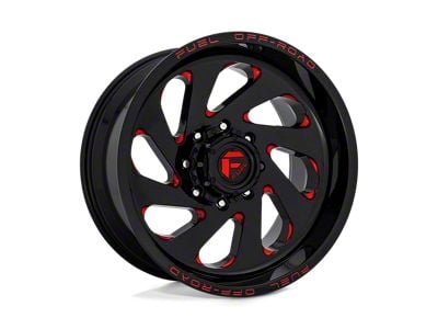 Fuel Wheels Vortex Gloss Black with Red Tinted Clear 6-Lug Wheel; 20x10; -18mm Offset (14-18 Sierra 1500)