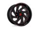 Fuel Wheels Vortex Gloss Black with Red Tinted Clear 6-Lug Wheel; 20x10; -18mm Offset (14-18 Sierra 1500)