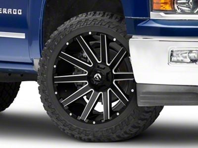 Fuel Wheels Contra Matte Black Milled 6-Lug Wheel; 22x10; -19mm Offset (14-18 Silverado 1500)