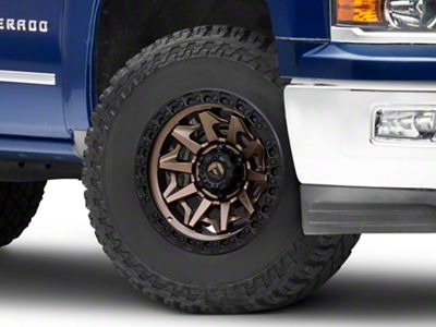 Fuel Wheels Covert Matte Bronze with Black Bead Ring 6-Lug Wheel; 17x9; 1mm Offset (14-18 Silverado 1500)