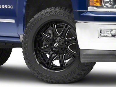 Fuel Wheels Darkstar Gloss Black Milled 6-Lug Wheel; 22x10; -18mm Offset (14-18 Silverado 1500)