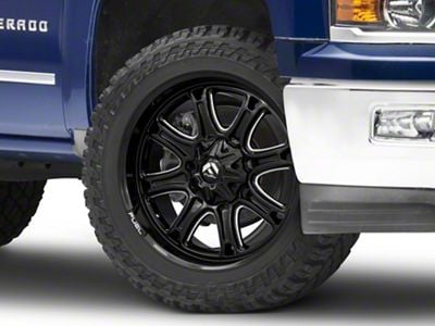 Fuel Wheels Darkstar Gloss Black Milled 6-Lug Wheel; 22x9; 1mm Offset (14-18 Silverado 1500)