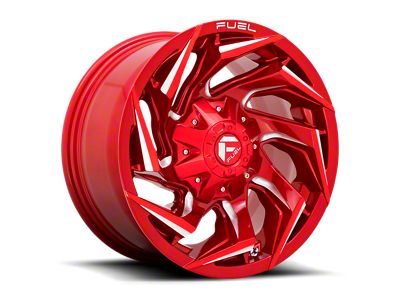 Fuel Wheels Reaction Candy Red Milled 6-Lug Wheel; 24x12; -44mm Offset (14-18 Silverado 1500)