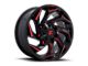 Fuel Wheels Reaction Gloss Black Milled with Red Tint 6-Lug Wheel; 24x12; -44mm Offset (14-18 Silverado 1500)