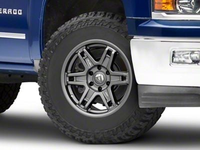 Fuel Wheels Slayer Matte Gunmetal 6-Lug Wheel; 18x8.5; -15mm Offset (14-18 Silverado 1500)