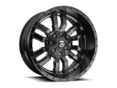 Fuel Wheels Sledge Matte Black Gloss Black Lip 6-Lug Wheel; 24x12; -44mm Offset (14-18 Silverado 1500)