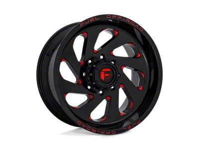 Fuel Wheels Vortex Gloss Black with Red Tinted Clear 6-Lug Wheel; 20x12; -44mm Offset (14-18 Silverado 1500)