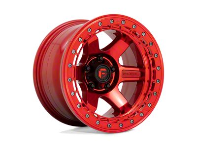 Fuel Wheels Block Beadlock Candy Red with Candy Red Ring 6-Lug Wheel; 17x8.5; 0mm Offset (15-20 F-150)