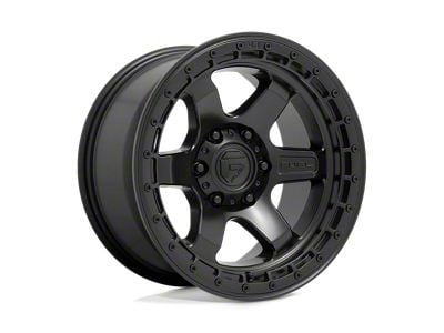 Fuel Wheels Block Matte Black with Black Ring 6-Lug Wheel; 18x9; 20mm Offset (15-20 F-150)