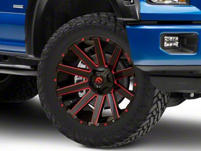 Fuel Wheels Contra Gloss Black with Red Tint 6-Lug Wheel; 22x10; -19mm Offset (15-20 F-150)