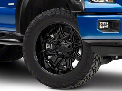 Fuel Wheels Darkstar Matte Black with Gloss Black Lip 6-Lug Wheel; 22x9; 1mm Offset (15-20 F-150)