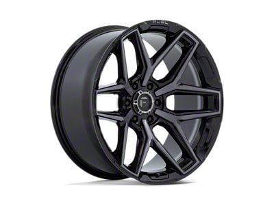 Fuel Wheels Flux Gloss Black Brushed with Gray Tint 6-Lug Wheel; 18x9; 20mm Offset (15-20 F-150)