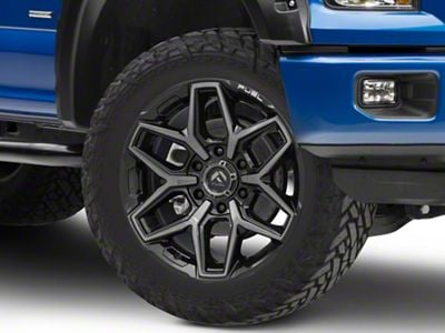 Fuel Wheels Flux Gloss Black Brushed with Gray Tint 6-Lug Wheel; 22x10; -18mm Offset (15-20 F-150)