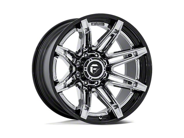 Fuel Wheels Fusion Forged Brawl Chrome with Gloss Black Lip 6-Lug Wheel; 22x12; -44mm Offset (15-20 F-150)