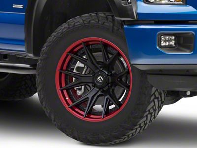 Fuel Wheels Fusion Forged Catalyst Matte Black with Candy Red Lip 6-Lug Wheel; 20x10; -18mm Offset (15-20 F-150)