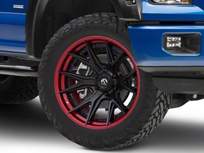 Fuel Wheels Fusion Forged Catalyst Matte Black with Candy Red Lip 6-Lug Wheel; 22x10; -18mm Offset (15-20 F-150)