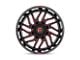 Fuel Wheels Hurricane Gloss Black Milled with Red Tint 6-Lug Wheel; 24x12; -44mm Offset (15-20 F-150)