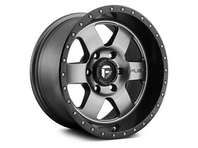 Fuel Wheels Podium Matte Gunmetal with Black Bead Ring 6-Lug Wheel; 18x9; 20mm Offset (15-20 F-150)