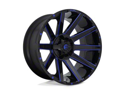 Fuel Wheels Contra Gloss Black with Blue Tinted Clear 8-Lug Wheel; 24x14; -75mm Offset (15-19 Sierra 2500 HD)