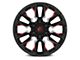 Fuel Wheels Flame Gloss Black Milled with Candy Red 8-Lug Wheel; 20x9; 1mm Offset (15-19 Sierra 2500 HD)