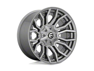 Fuel Wheels Rage Platinum Brushed Gunmetal with Tinted Clear 8-Lug Wheel; 20x10; -18mm Offset (15-19 Sierra 2500 HD)
