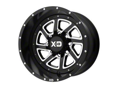 Fuel Wheels Scepter Gloss Black Milled 8-Lug Wheel; 22x12; -44mm Offset (15-19 Sierra 2500 HD)