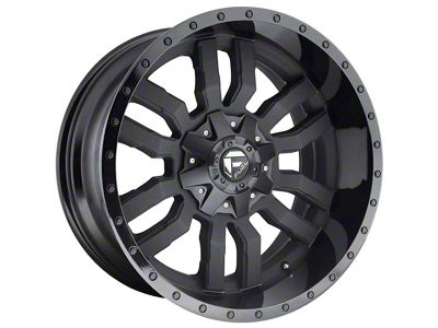 Fuel Wheels Sledge Matte Black with Gloss Black Lip 8-Lug Wheel; 18x9; 20mm Offset (15-19 Sierra 2500 HD)