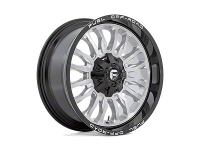 Fuel Wheels Arc Silver Brushed Face with Milled Black Lip 8-Lug Wheel; 20x10; -18mm Offset (15-19 Sierra 3500 HD SRW)