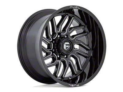 Fuel Wheels Hurricane Gloss Black Milled 8-Lug Wheel; 22x12; -44mm Offset (15-19 Sierra 3500 HD SRW)