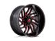 Fuel Wheels Hurricane Gloss Black Milled with Red Tint 8-Lug Wheel; 24x12; -44mm Offset (15-19 Silverado 2500 HD)