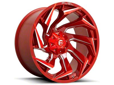 Fuel Wheels Reaction Candy Red Milled 8-Lug Wheel; 22x12; -44mm Offset (15-19 Silverado 2500 HD)