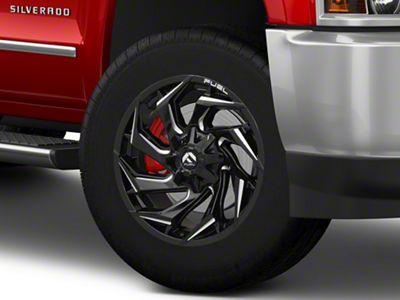 Fuel Wheels Reaction Gloss Black Milled 8-Lug Wheel; 20x9; 20mm Offset (15-19 Silverado 2500 HD)