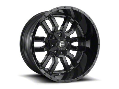 Fuel Wheels Sledge Matte Black with Gloss Black Lip 8-Lug Wheel; 18x9; 1mm Offset (15-19 Silverado 2500 HD)