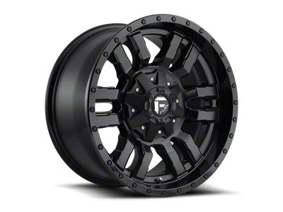 Fuel Wheels Sledge Matte Black with Gloss Black Lip 8-Lug Wheel; 20x9; 20mm Offset (15-19 Silverado 2500 HD)