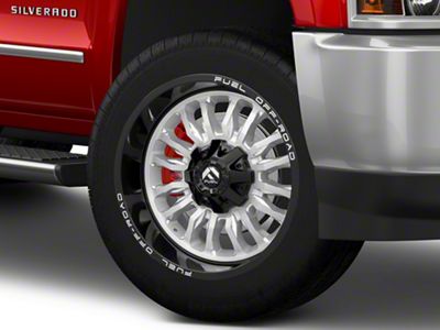 Fuel Wheels Arc Silver Brushed Face with Milled Black Lip 8-Lug Wheel; 22x10; -18mm Offset (15-19 Silverado 3500 HD SRW)