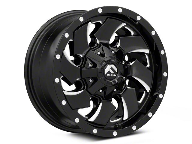 Fuel Wheels Cleaver Gloss Black Milled 8-Lug Wheel; 20x9; 20mm Offset (15-19 Silverado 3500 HD SRW)
